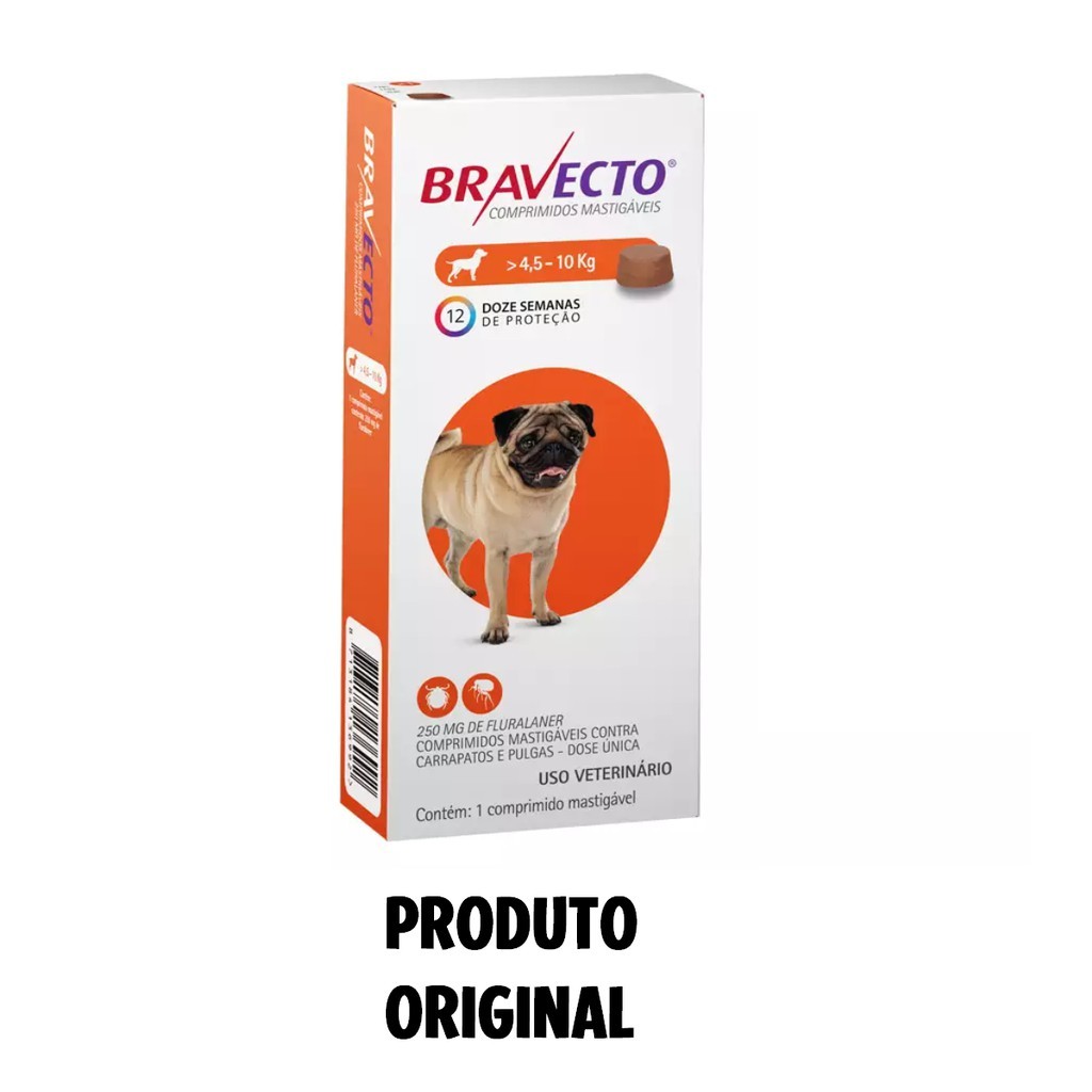 Bravecto Anti pulgas para cachorro de 4 a 10 Kg original