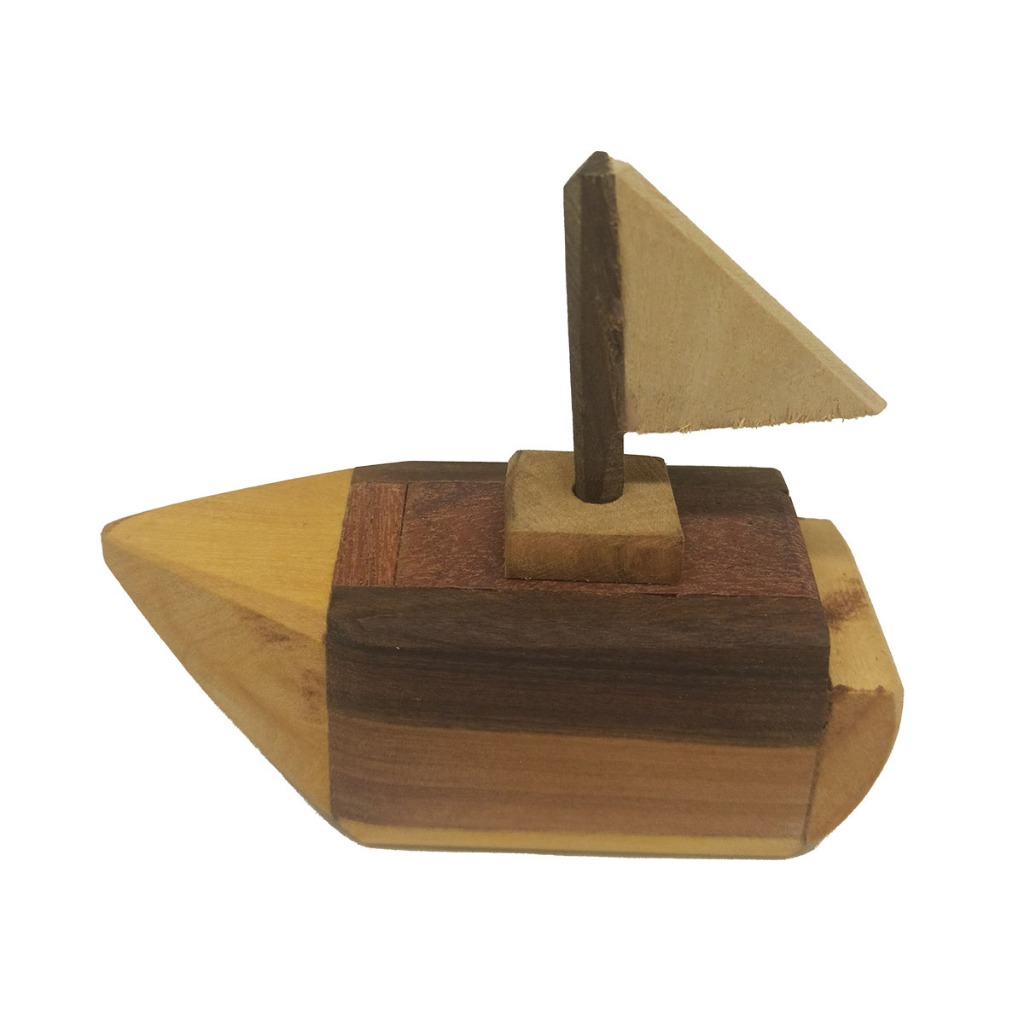 Barquinho + 2 Dados Artesanal De Madeira | Shopee Brasil