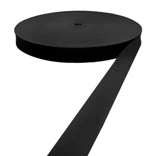 Viés Boneon Preto Com Vinco 25MM - Rolo Com 25 Metros