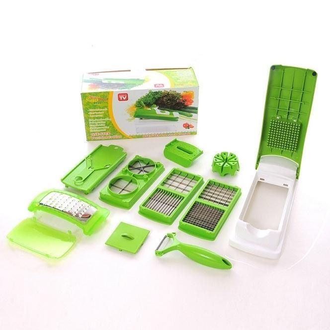 Kit 14 Peças Nicer Dicer Plus Multifuncional Cortador Fatiador Triturador De Frutas Verduras Legumes