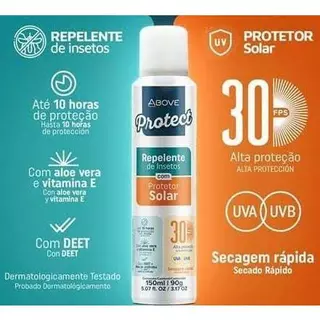 Protetor Solar Aerosol Above Protec FPS 30 com Repelente de insetos 150 ml