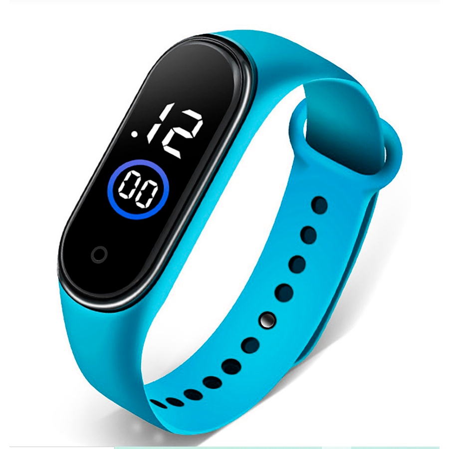 Relógio Led Digital M4 Azul à Prova de Água Hora e Data