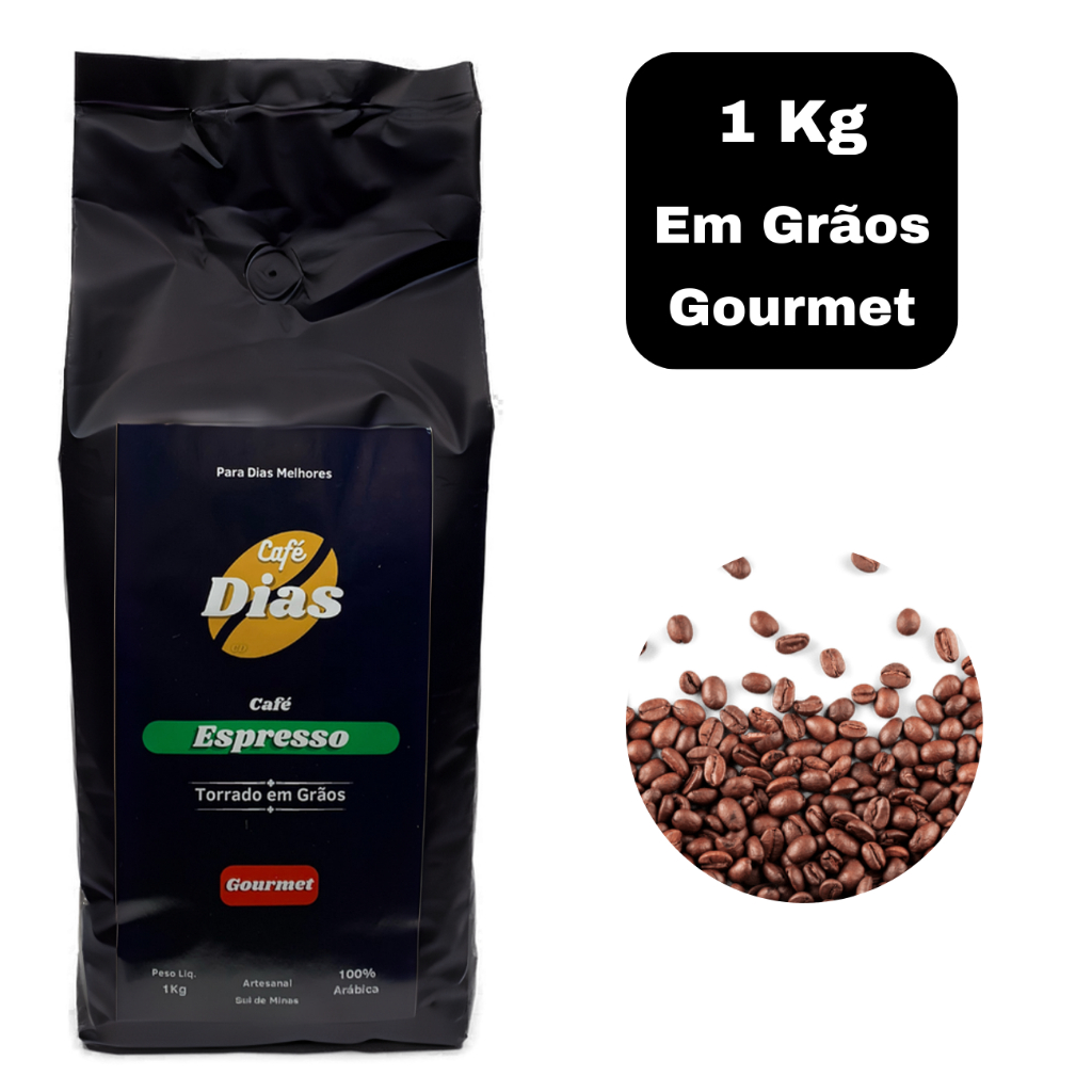 Café em Grãos Gourmet Espresso 1kg Arábica Artesanal Sul de Minas Torrado