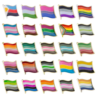 Broche bandeiras orgulho LGBTQIA+: lgbt gay lésbicas trans bissexual pansexual assexual não-binário