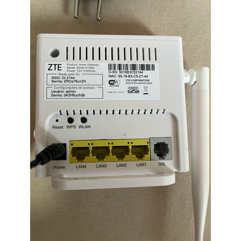 Modem Roteador Oi Zte Modelo ZXHN H108N Pouco Usado
