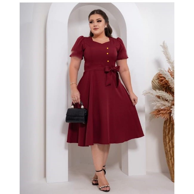 Vestido Plus Size Alça Grossa (G1 - G2)