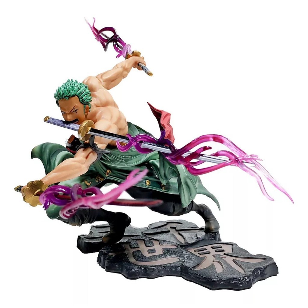 Action Figure Roronoa Zoro Estátua Espadas One Piece Boneco