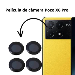 4 Películas Câmera Traseira Xiaomi Poco X6 Pro 5G em Vidro 3D Anti-Impacto Protetora