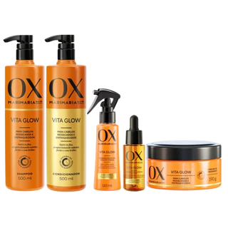 OX Vita Glow Mari Maria - Kit (Sh+Cond 500ml, Cr de Trat 190gr + Sérum 110ml + Tonico Fort. 30ml)