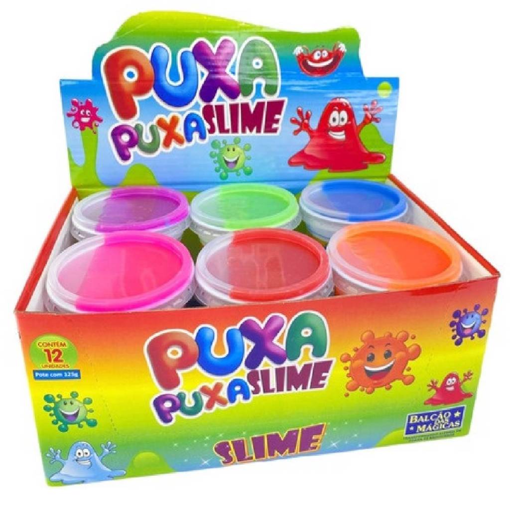 Slime Geleca Leleca Puxa-Puxa Amoeba Gelele Caixa 12 Unidades Original ...
