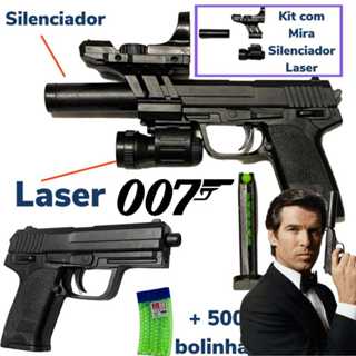 Glock De Brinquedo Preta Realista + 1000 Bolinhas + Silicone, arminha de  brinquedo preta 