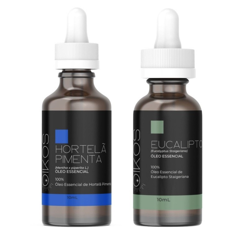 Kit Óleo Essencial Respiração Gripe - Hortelã Pimenta + Eucalipto 100% ...