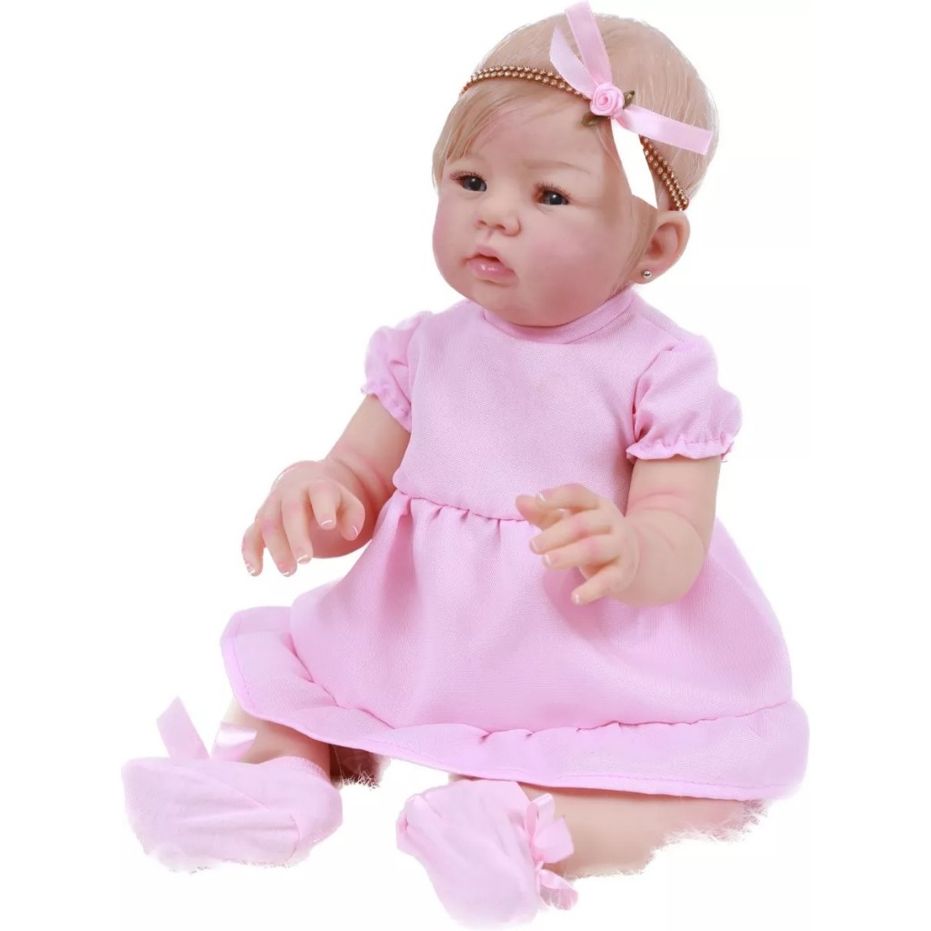 Bebe Reborn Realista Fio a Fio Tina de Vestido 100% Silicone | Shopee ...