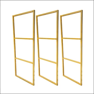 Suporte Estilo Industrial Triplo Dourado para Prateleira de 30cm - 3 UNIDADES (SKU3303D)