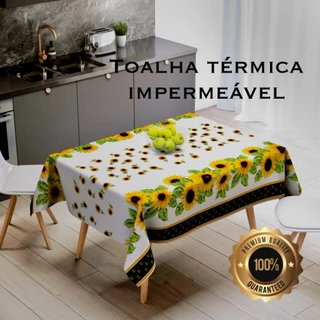 Toalha de Mesa Cozinha de Plástico PVC Térmico Para 4 e 6 Lugares Várias Estampas Impermeável