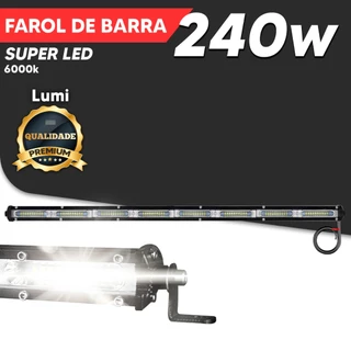 Farol De Barra Linear Slim Dubra 12-60V IP65 80 LED 240w Branco Frio lumi