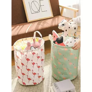 Cesto Organizador De Roupas Sujas Com alça Brinquedos Multiuso Dobrável 40L Poliester Tecido Lavanderia
