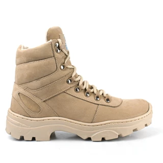 Bota Coturno Masculina e Feminina Couro legitimo Tratorada Forrada