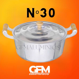 Panela Caçarola n°30 em Alumínio Batido Grosso Fundido 5,9 litros Cozinha Linha/Premium