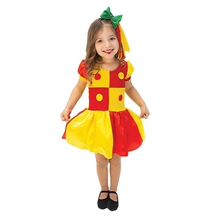 Fantasia Infantil Emília Amarelo E Vermelho - Saia Curta - Brink Model