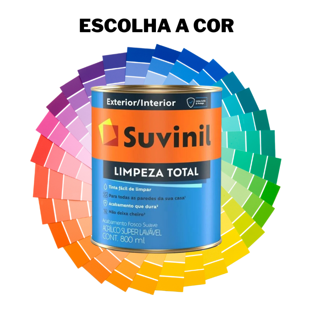 Tinta Parede Super Lavável Fosco 800ml Limpeza Total Fosco Suave ...
