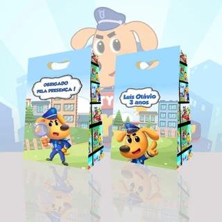 Sacolinhas surpresa Detetive Labrador sacola kit festa lembrancinha aniversário personalizada