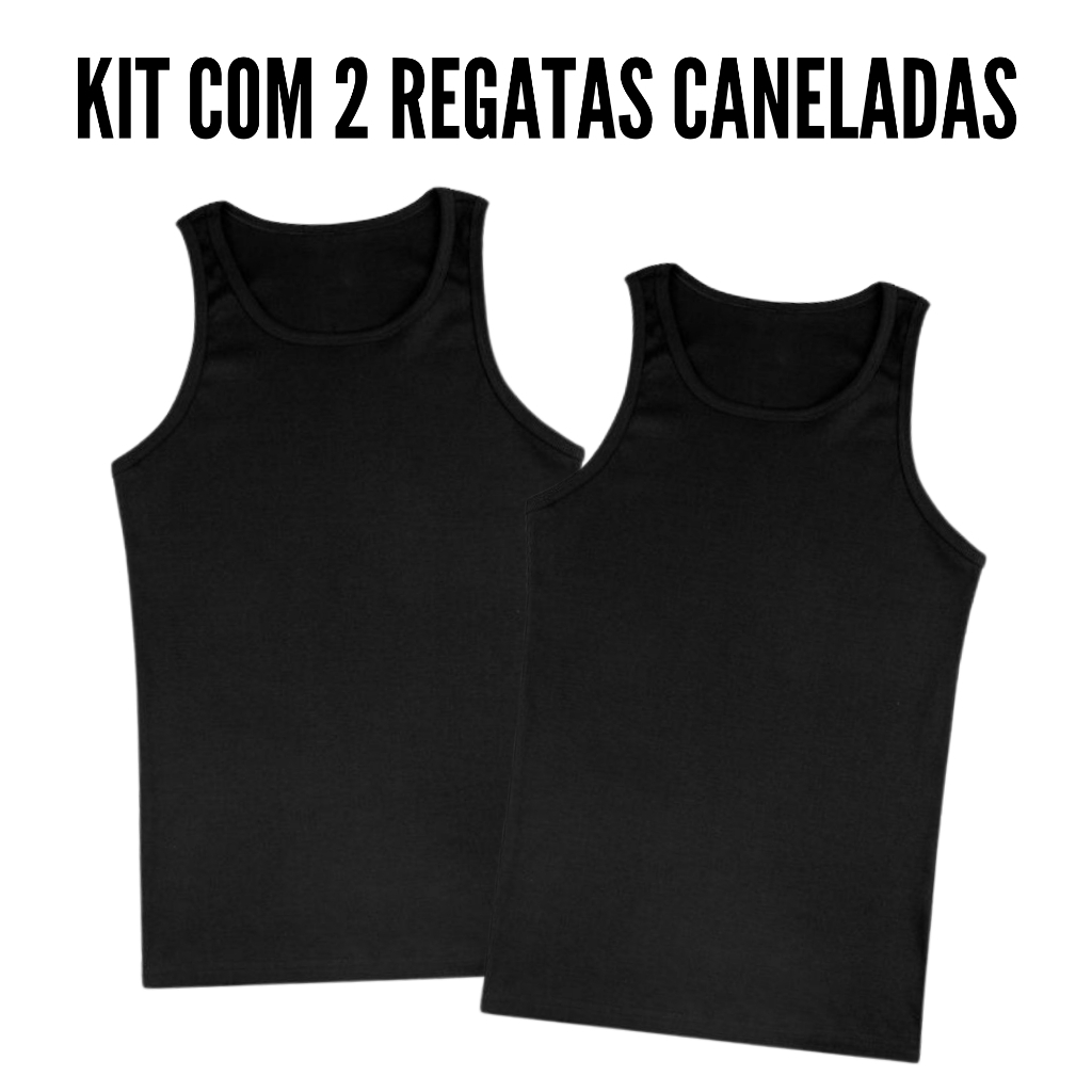 Kit 2 Regata Masculina Camiseta Modelo Americano Canelada Básica