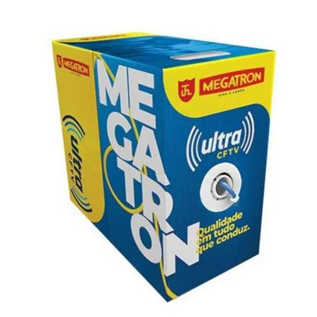 Caixa De Cabo Cftv Cat5 Certificado 300m Azul Megatron