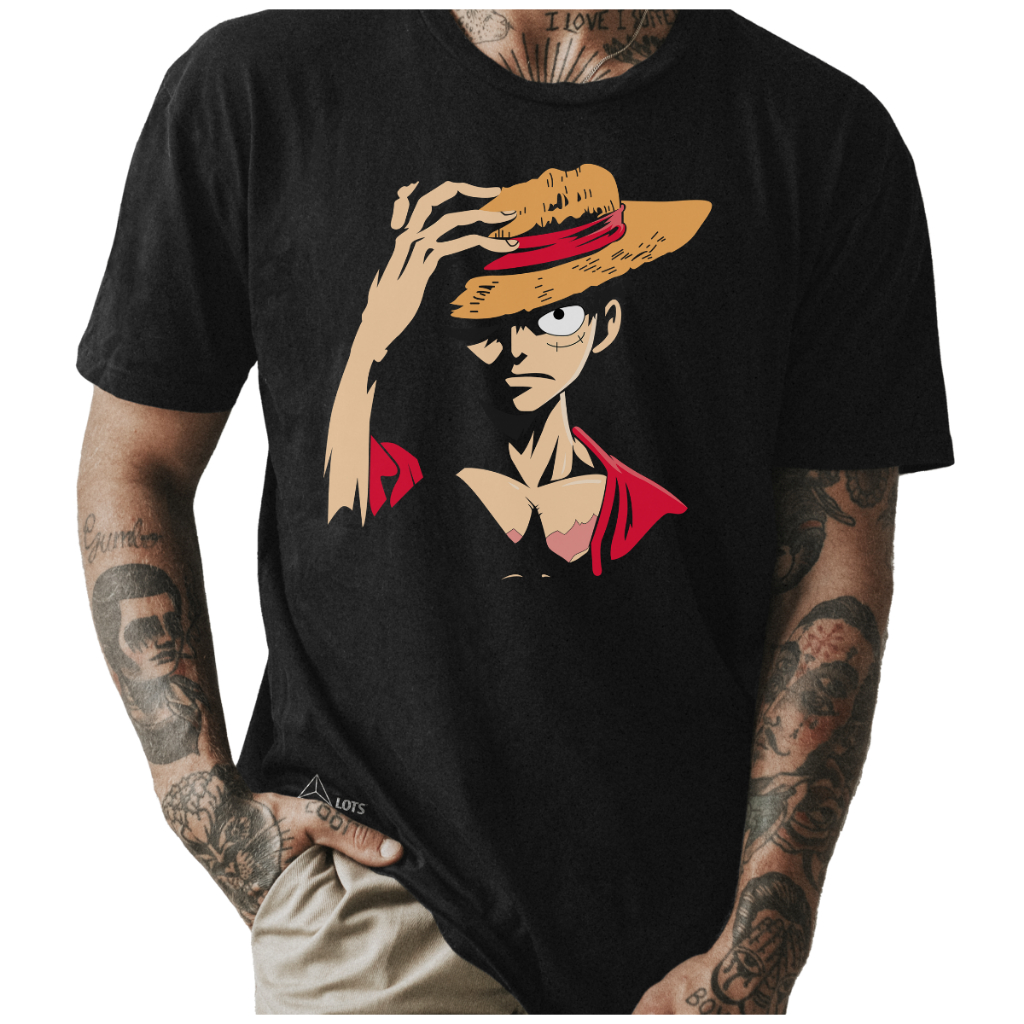 Camiseta One Piece Luffy Anime Unissex 100% Algodão Premium Monkey D. Otaku LOTS