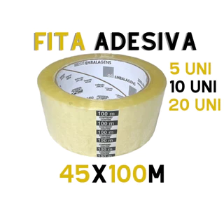 Kit Fita adesiva 45 mm x 100 metros Transparente - Durex Largo