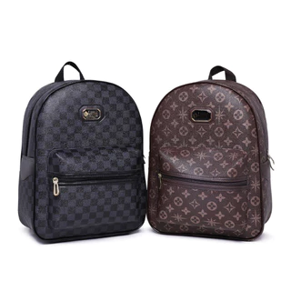 Kit 2 Mochilas Luisa Victoria LV Xadrez + Luisa Victoria Marrom Novos + Reforçadas