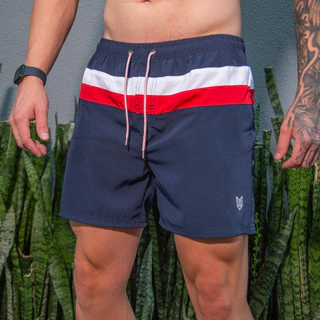 Shorts Masculino Tactel Elastano 2 Bolsos Ziper Importado Premium Cordão de Ajuste Verão Caminhada Treino Praia Academia Piscina Margus