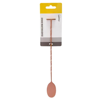 Colher Bailarina Inox Cor Bronze Mimo Style Cabo Alongado em Espiral 27cm Inox