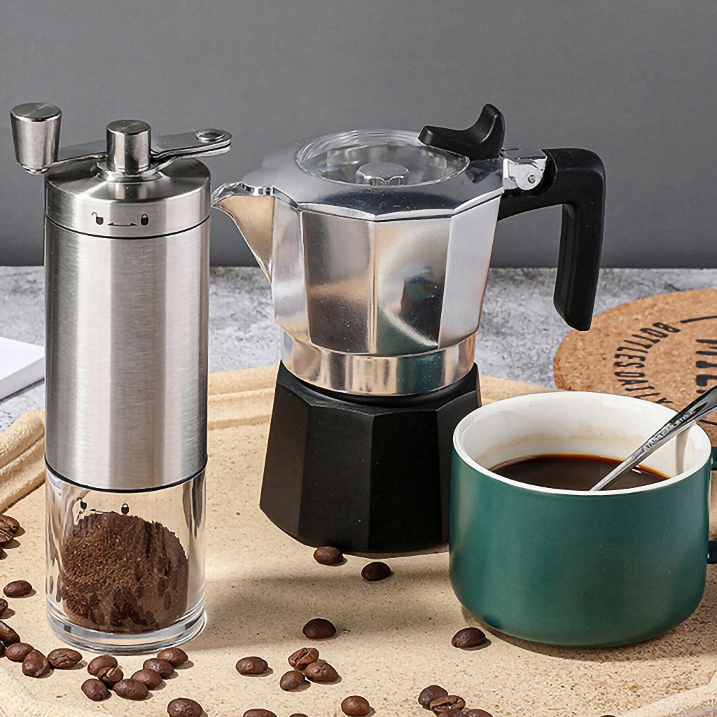 Moedor Café Grãos Manual Compacto Inox Ajuste De Moagem A627