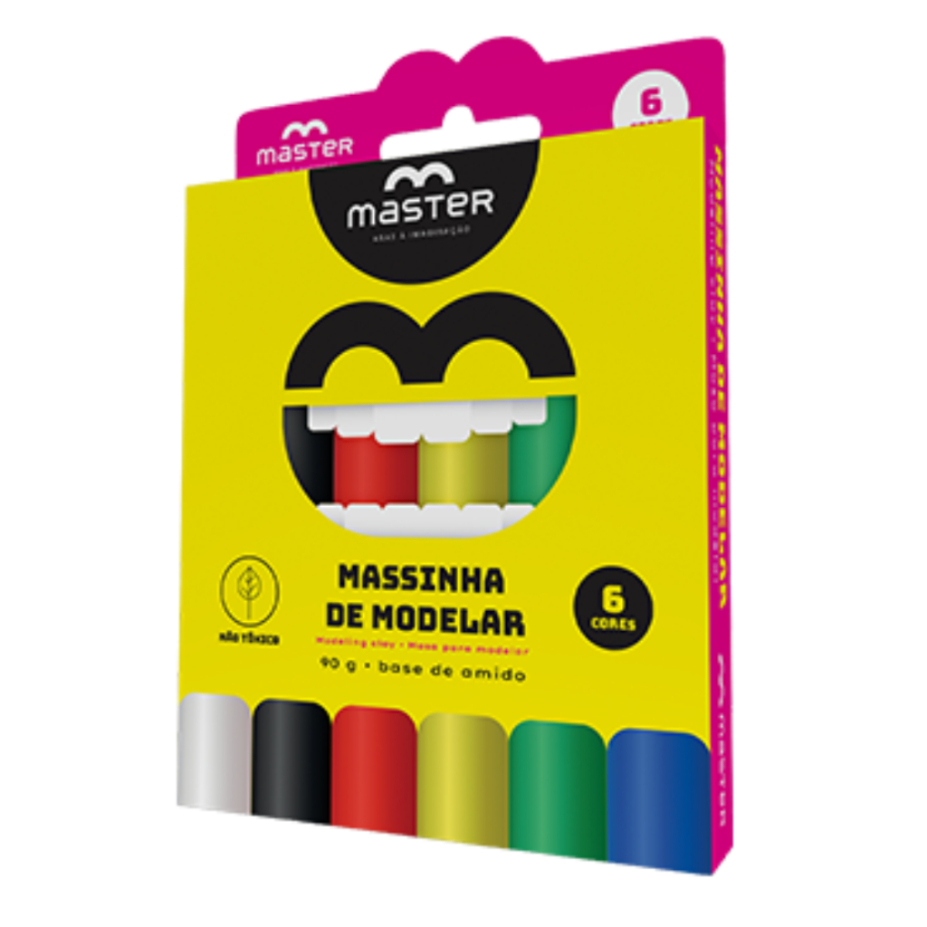 Massa de Modelar 6 Cores 90g Massinha Escolar Master | Shopee Brasil