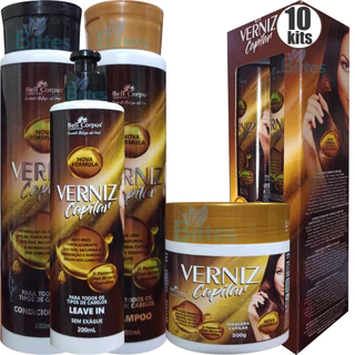 10 Kits Verniz Capilar Bell Corpus Antifrizz Hidratação E Brilho