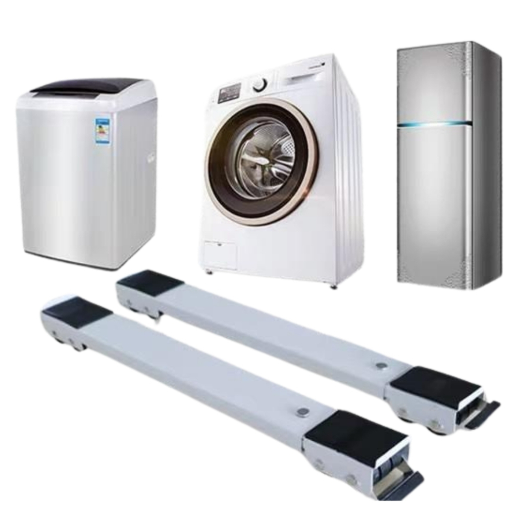 Pés Suporte Com Rodinhas Para Maquina Lavar Geladeira, Frigobar, Fogão e Móveis