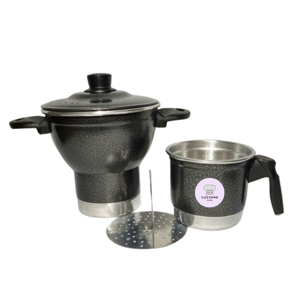 thumbnail image 2 of Aluminio Brilhante Cuscuzeiro Nordestino – Brazilian Aluminum Cuscuz Steamer 2 of 5