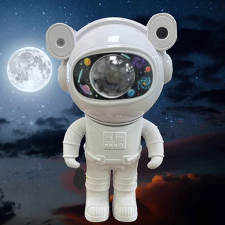 Luminária e Projetor De Estrelas e Lua Astronauta e Caixa de Som Bluetooth