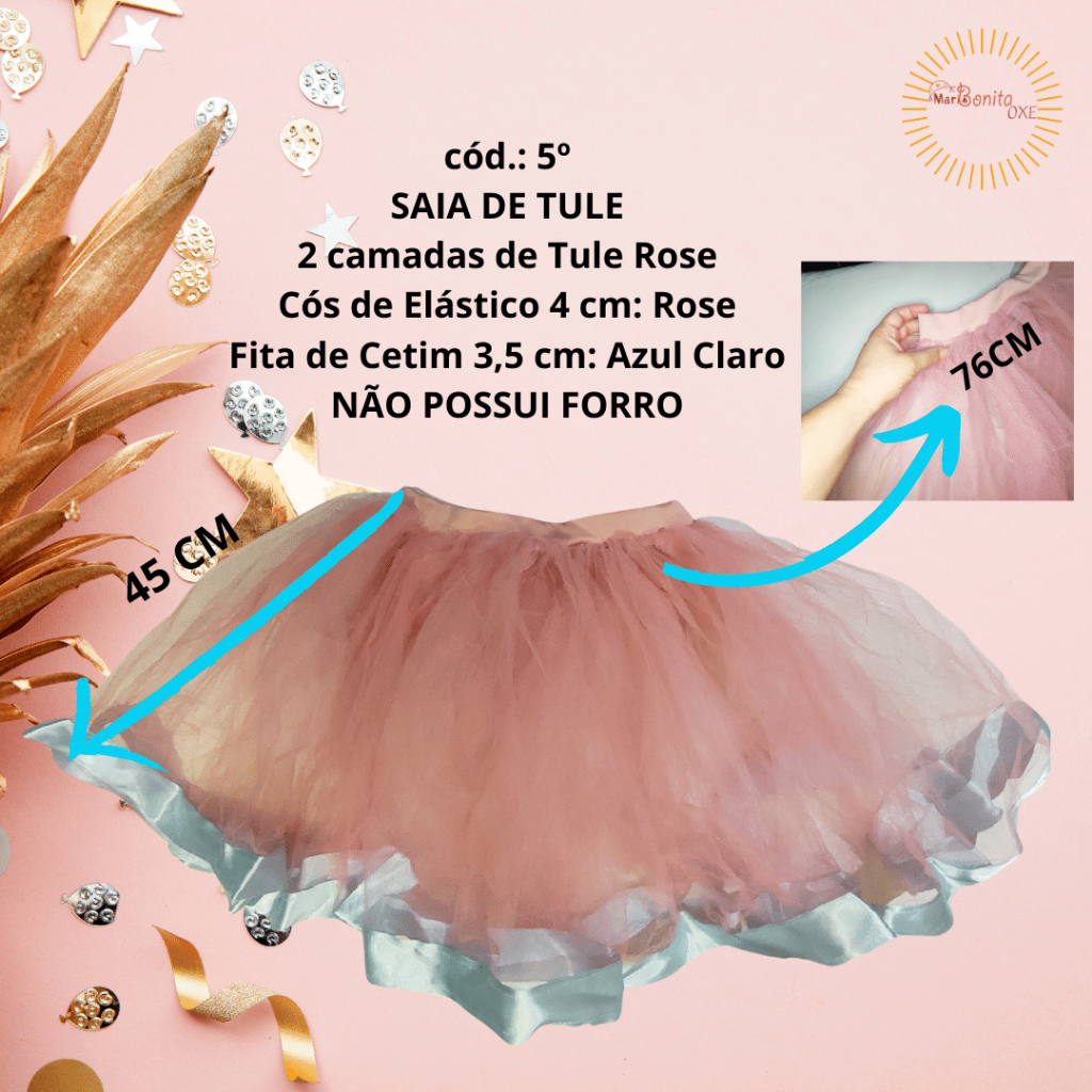 Saia de tule com best sale fita de cetim na cintura