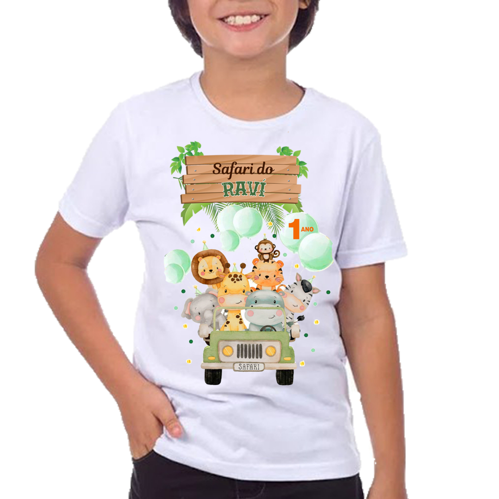 Camiseta Safari personalizada NOME E IDADE