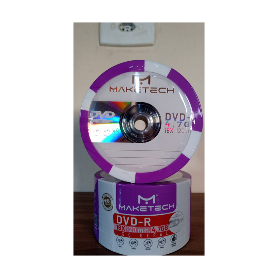 10 unidades de Mídia Virgem DVD-R 4.7gb 120min 16x - Maketech