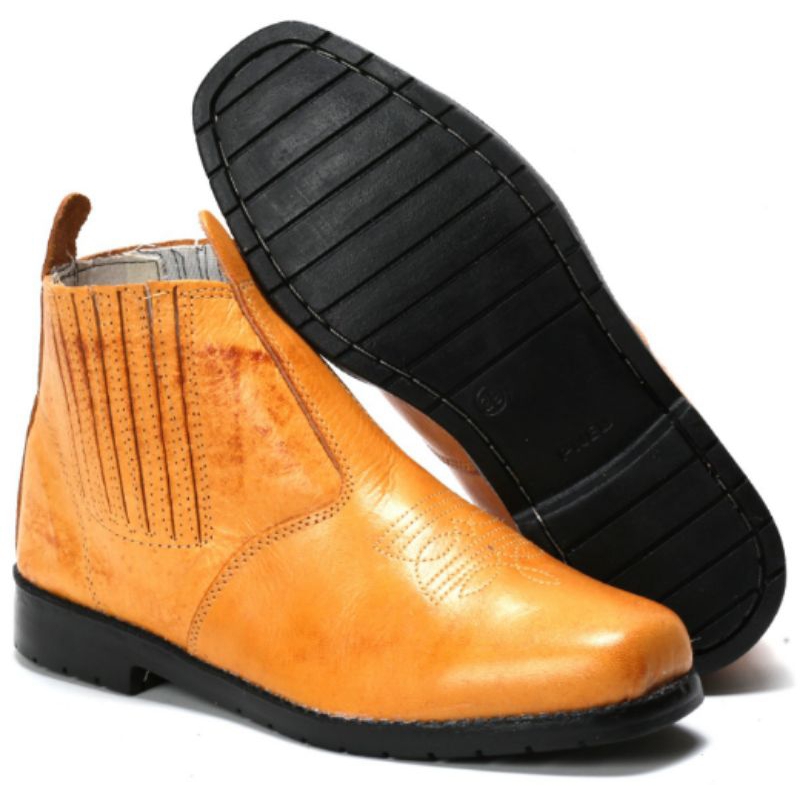 bota botina de rodeio cautry em couro legítimo para trabalho pneu ...