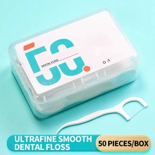 Fio Dental Com Haste Dentes Palito de Dente Stick Hastes Super Fino Pick Flosser 50un 100un
