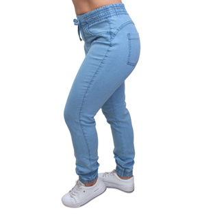 Calça Jeans Malwee Jogger Feminina - Azul Claro