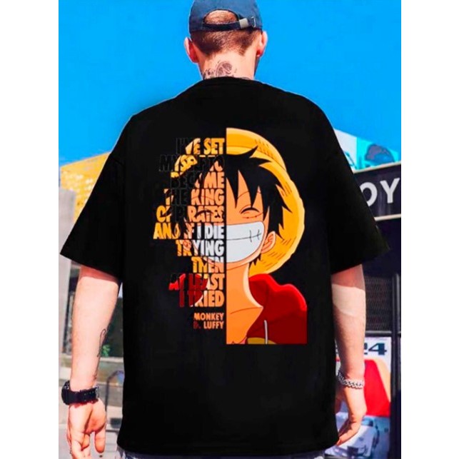 Camiseta Estilo de Rua Rei dos Piratas Sorridente Unissex Algodão