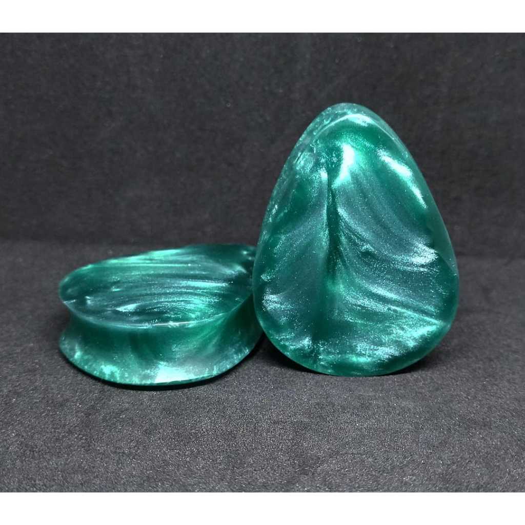 Alargador Teardrop Verde Perolado