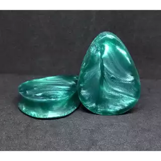 Alargador Teardrop Verde Perolado