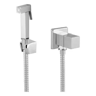 Ducha Higiênica Quadrada Super Luxo Metal Cromada 1/4 Volta