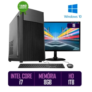 Computador Cpu Intel Core I7 8gb Hd 1tb C/ Monitor 19" Led Hdmi
